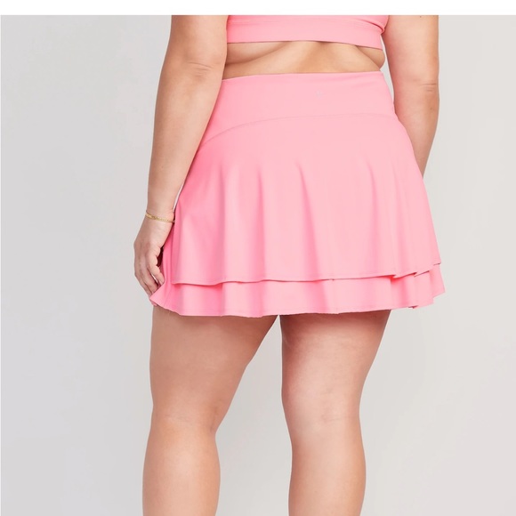 NWT OLD NAVY High-Waisted PowerSoft Mini Skort Color: Anemone Pink SIZE LARGE - Picture 11 of 12